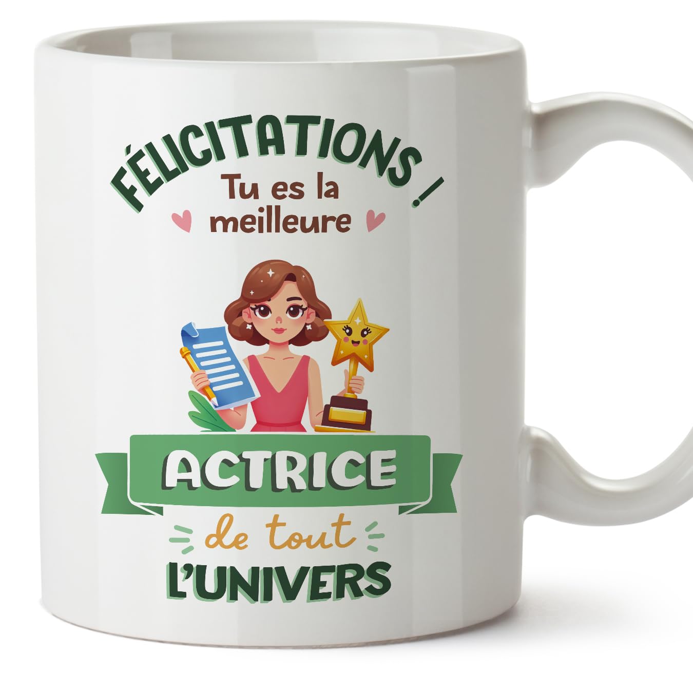 MUGFFINS Actress Woman Mug - in French - Meilleur Univers Trophée - Funny Gift for Colleagues - Ceramic 11oz Mug — image 1