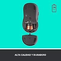 Vista 6 de Logitech M510 - Mouse inalámbrico, ratón para laptop y PC con receptor unificador USB, botones programables - Grafito