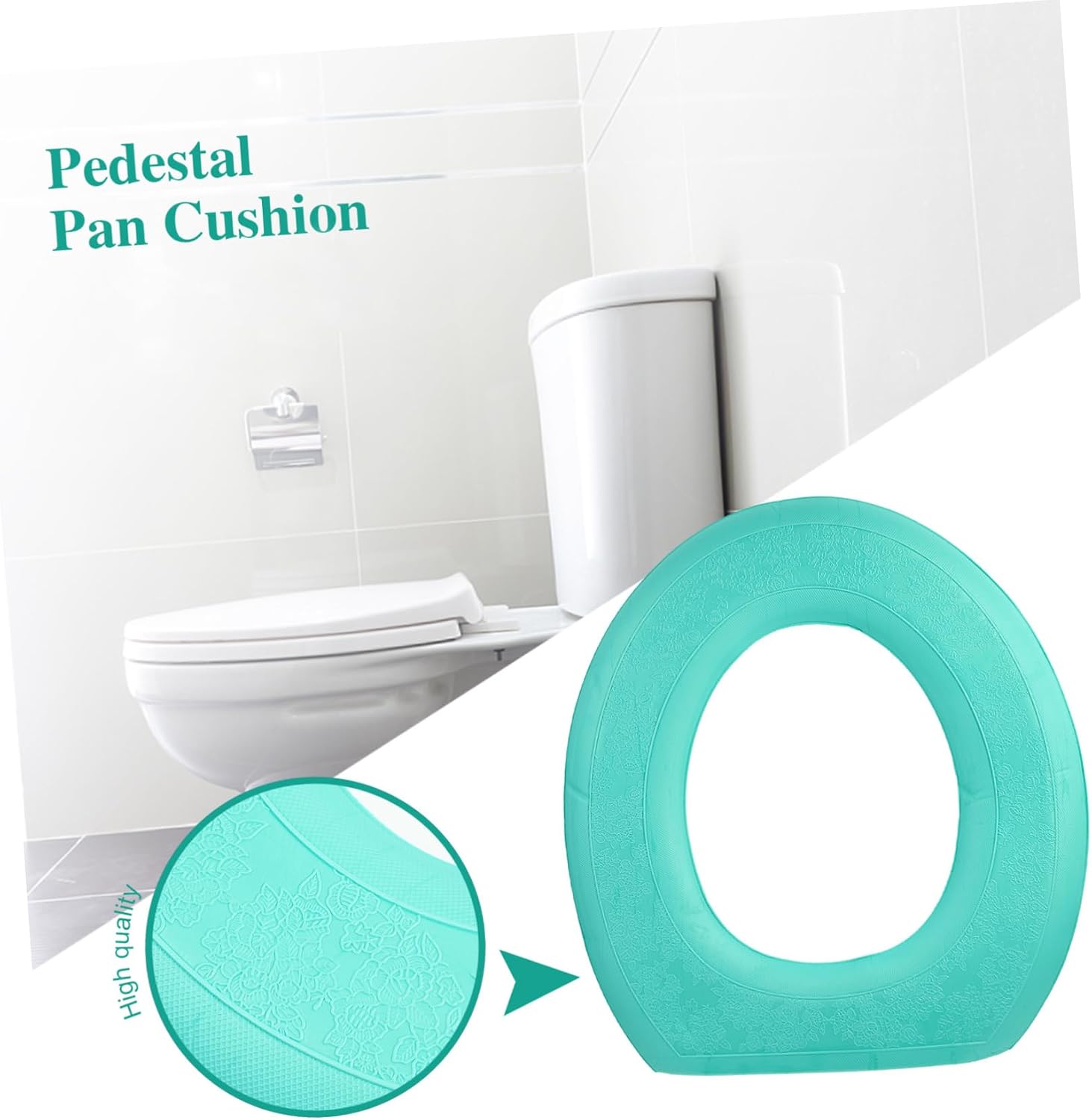 MAGICLULU Thick EVA Self-Adhesive Toilet Seat Cover Waterproof and Breathable Toilet Lid Cushion Fits Easy to Install for Home and Travel