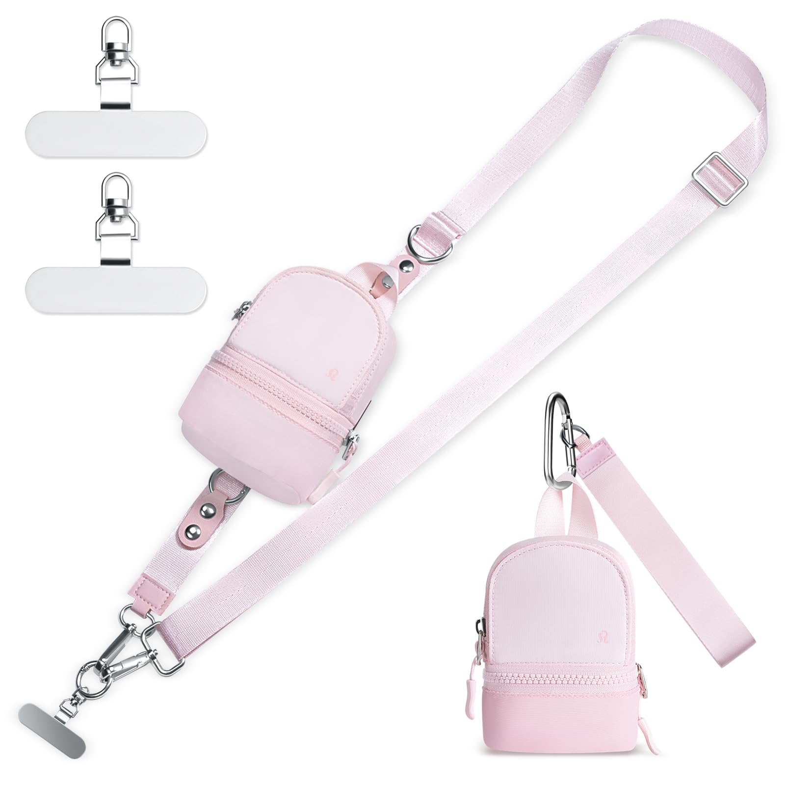 Xebslyti Clip and Go Strap for Phone with Wallet Crossbody Cell Phone Lanyard Suitable for Keys Bank Cards Headphones