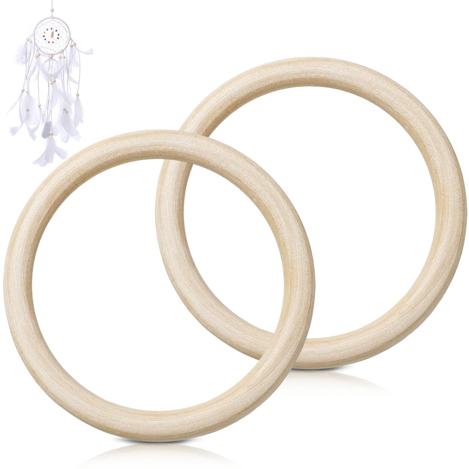 10 Cerchi In Legno Naturale 70mm - Per Fai Da Te, Gioielli, Decorazioni E Bambini - Foto 14