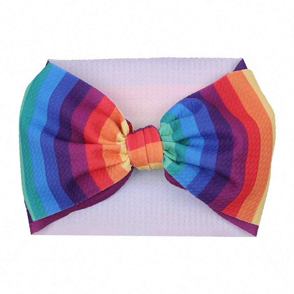 Giwotu Large Hair Bows Knot Headband Waffle Flower Print Elastic Headwear DIY Girls Hair Accessories for Kid 25