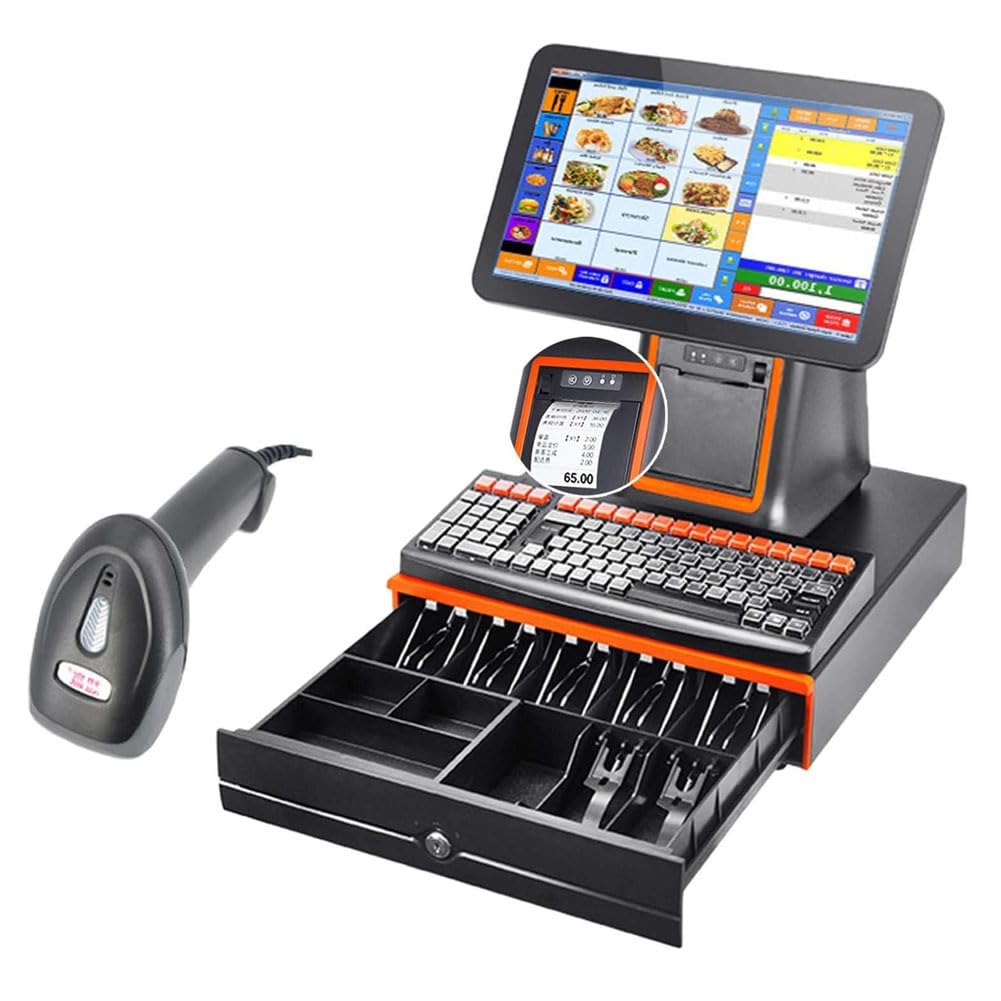 Ghygetrich Cash Register, Cash Registers Cash Till Cash Register Till for Small Business Electronic Cash Register Black
