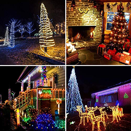 Solar Rope Lights Outdoor,Solar String Lights,Clear Tube LED Rope Light,Contain 2 Pack 65.6Ft 200 LED Light,Waterproof Solar Fairy Lights for Garden,Fence,Yard,Party,Valentine's Day Decoration