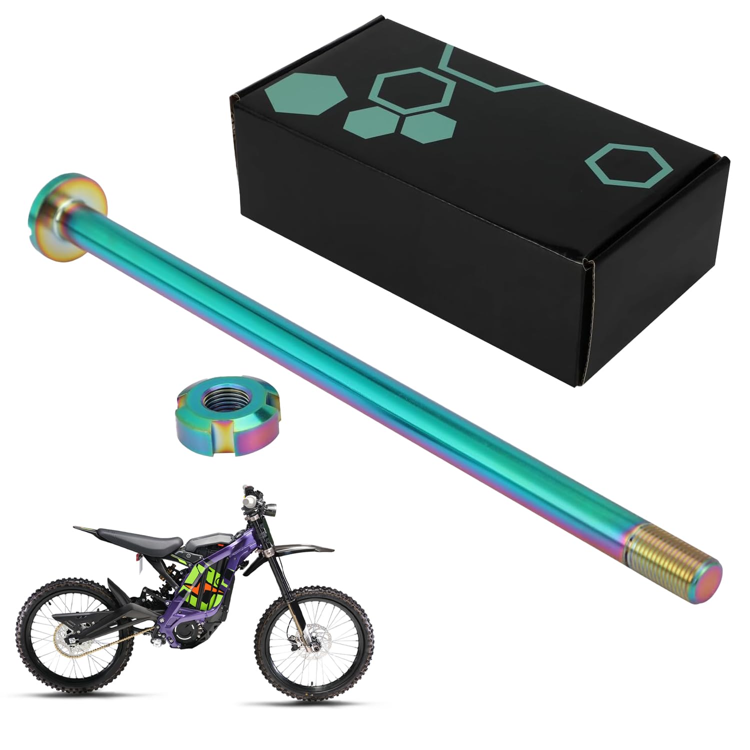 Asse centrale piatto da 203 mm per moto, in lega di titanio, asse a forcella, asse posteriore, braccio oscillante, per bici elettrica, Surron, Sur Ron, Light Bee X/S