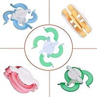 Vista 6 de RRigo Kit de telar de tejido, 8 telares de marco con 4 pompones para fabricar, lana de tejer, telares de tejer redondos/cuadrados, kit