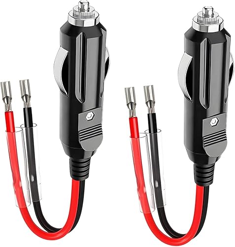 Enchufe para encendedor de cigarrillos macho fusionado de 12 V, adaptador de automóvil de repuesto con cables y luz LED, cable de extensión de 16