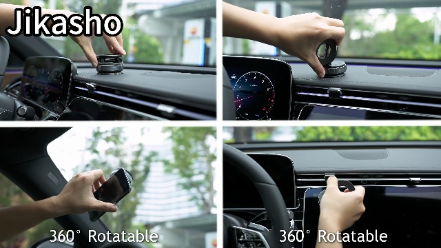 YjkjYii Support Téléphone Voiture Magnétique Pliable Vacuum - Ventouse Puissante, Rotation 360° Noir