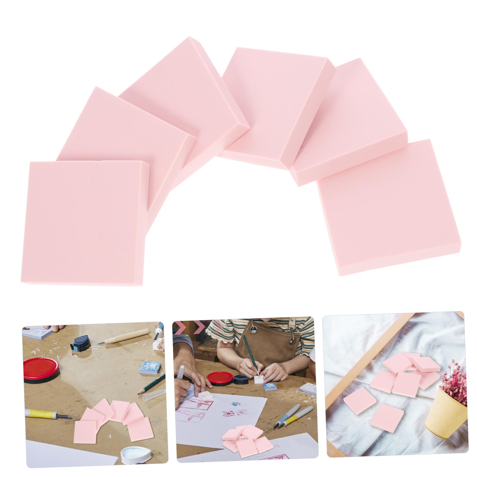 Gatuida Blocchi di Gomma per Incisione e Comodo da Conservare Pasta Rosa 24 Pezzi Rosa, Materiale Gomma Facile da Intagliare per attività DIY e Fatto a Mano