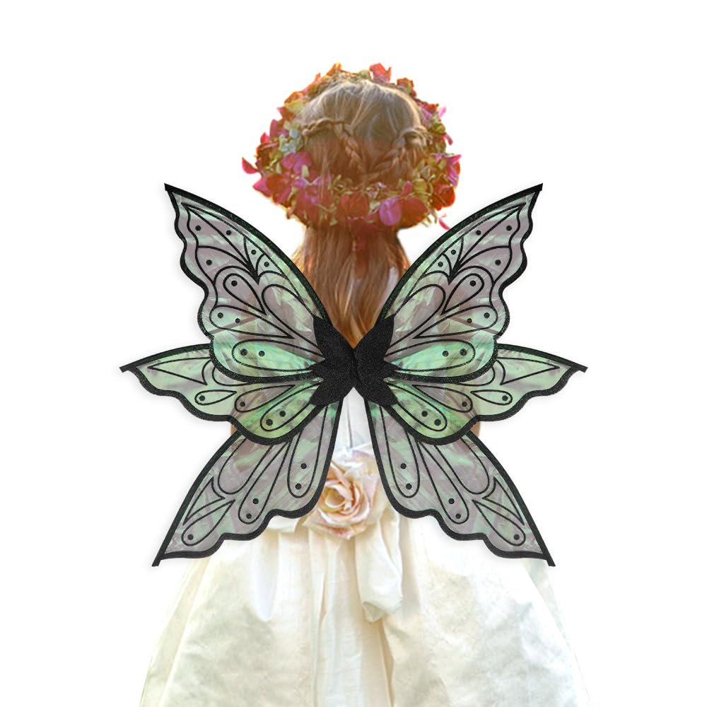 Ailes De Fée Pailletées Pour Adultes – Organza Transparent, Taille Dépliée 80x75 Cm, Bretelles élastiques, Pour Déguisement Et Photos - 10