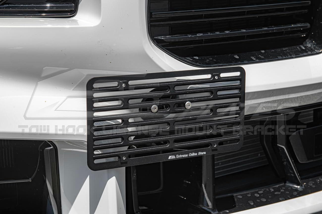 Replacement for 2023-Present BMW G87 M2 Models | EOS Plate Version 2 Full Sized Front Bumper Tow Hook License Relocator Mount Bracket Tow-610-V2