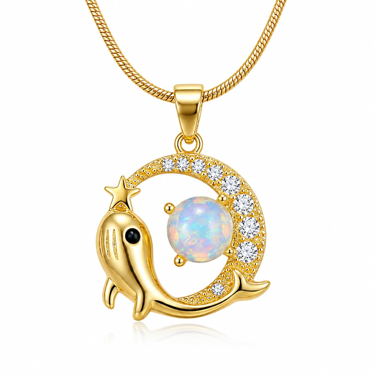 STARDUST COLLECTIONS Anti Tarnish Gold Dolphin Pendant Waterproof Stainless Steel Necklace for Women-picture-53