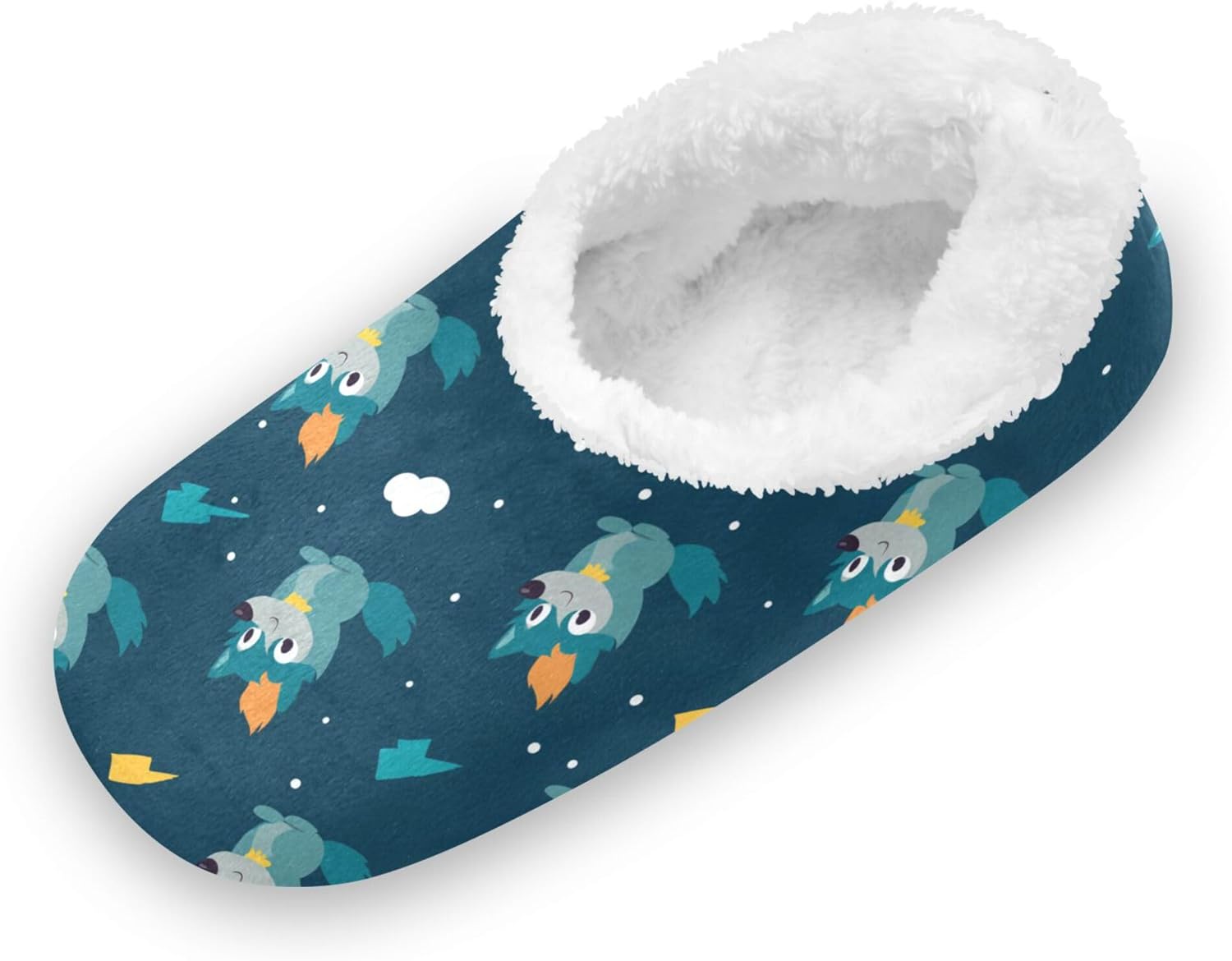 Little Kids Boys Girls House Slippers Cartoon Wolf Animal Blue Boys Girls Home Shoes Winter Indoor XS-S - Image 2