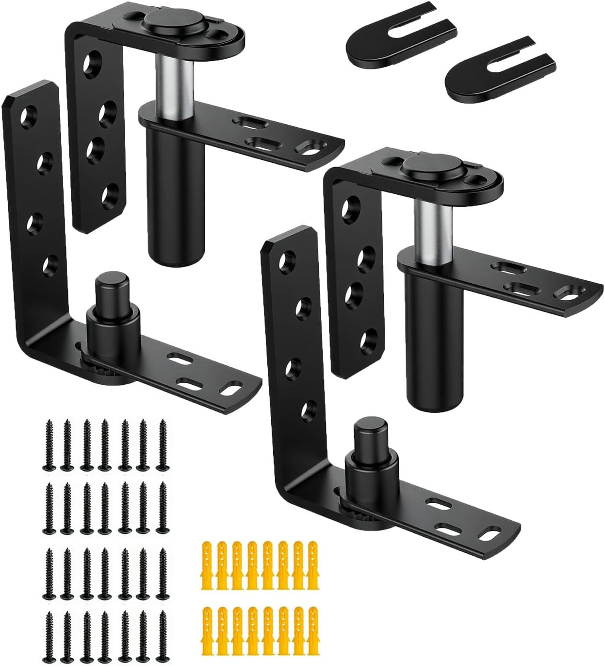 2 Set 304 Stainless Steel Saloon Door Hinges, Heavy Duty Dual Swing Self-Return Hinge, 180° Rotation, Door Hinge Self Closing, for Cafe/Bar/Courtyard Commercial Swinging Doors