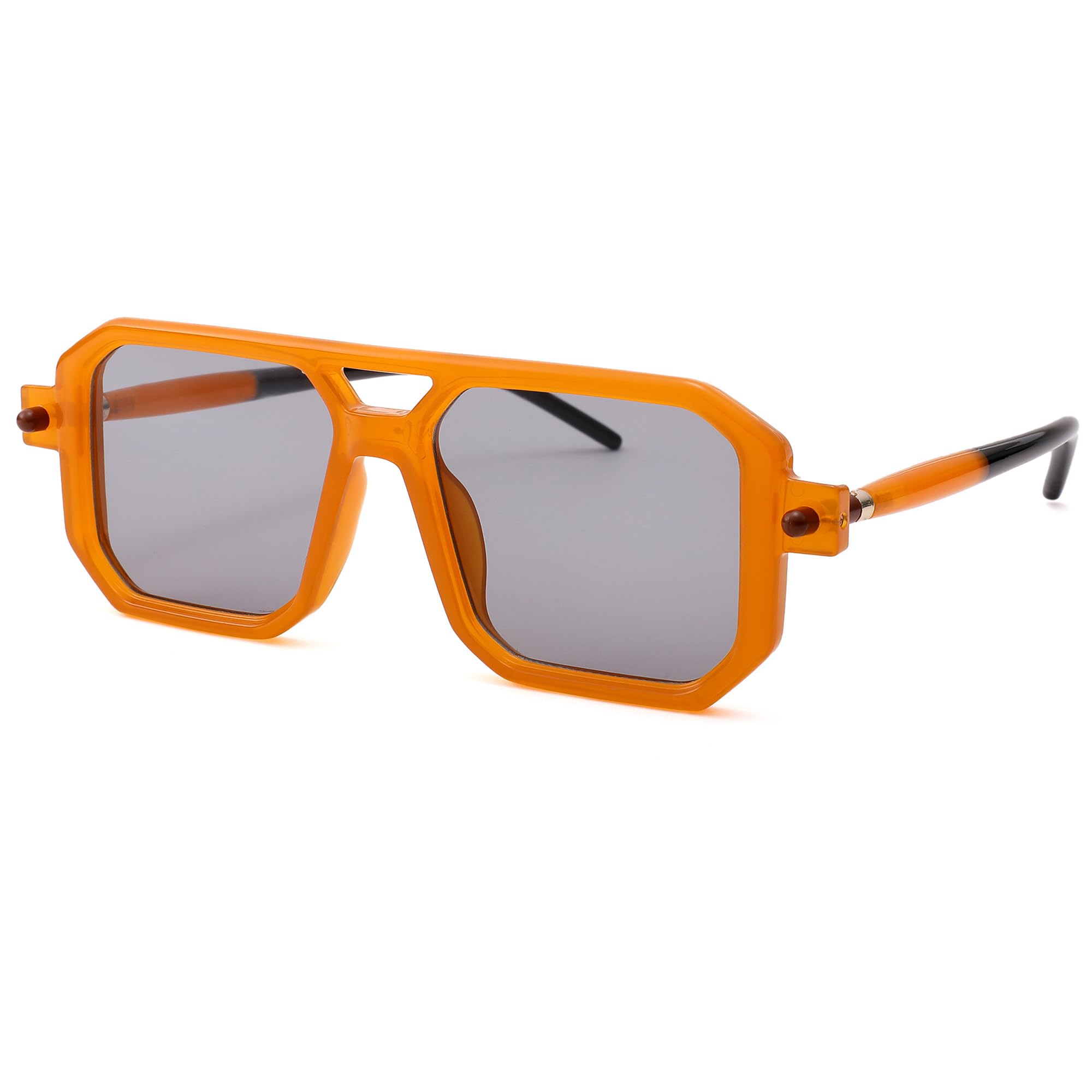 NULOOQ Vintage Aviator Sunglasses for Women – Men Retro 70s Flat Square Sun Glasses Trendy Stylish Shades