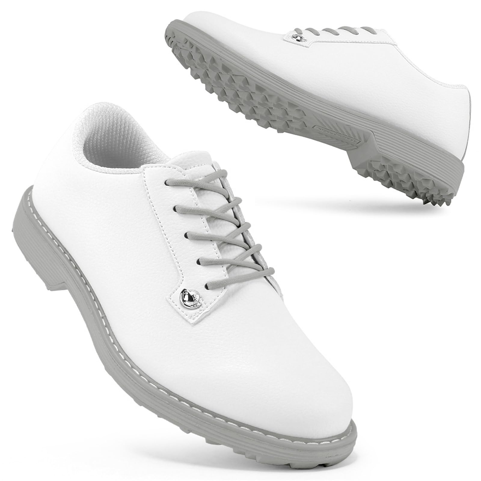 Zapatos De Golf Impermeables Mujer Zapatillas Bajas De Cuero con Cordones para Caminar Antideslizantes Cómodas para Exteriores E Informales