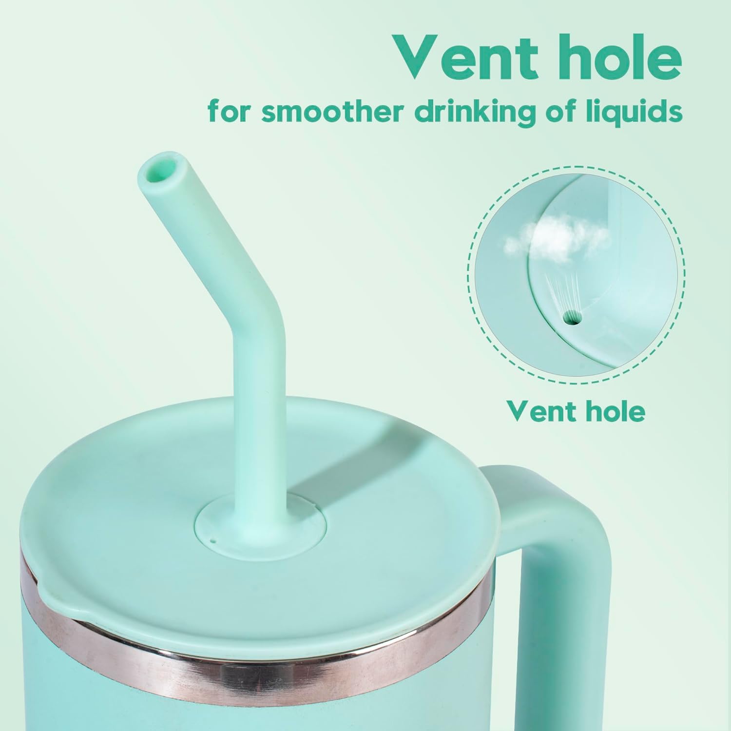 4 PCS Press In Straw fit Hydroflask, Tumbler Accessories for Hydro Flask Tumbler, Straws Replacement Fit 40 oz tumbler, fit Hydroflask 20/28/32oz, Dew - Image 6