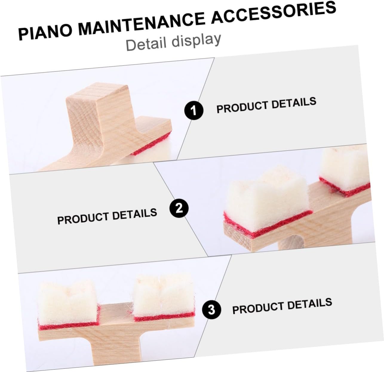 Toddmomy 2pcs Piano Maintenance Accessories Mute Pads for Upright Piano Music Damper Head Kit image 2