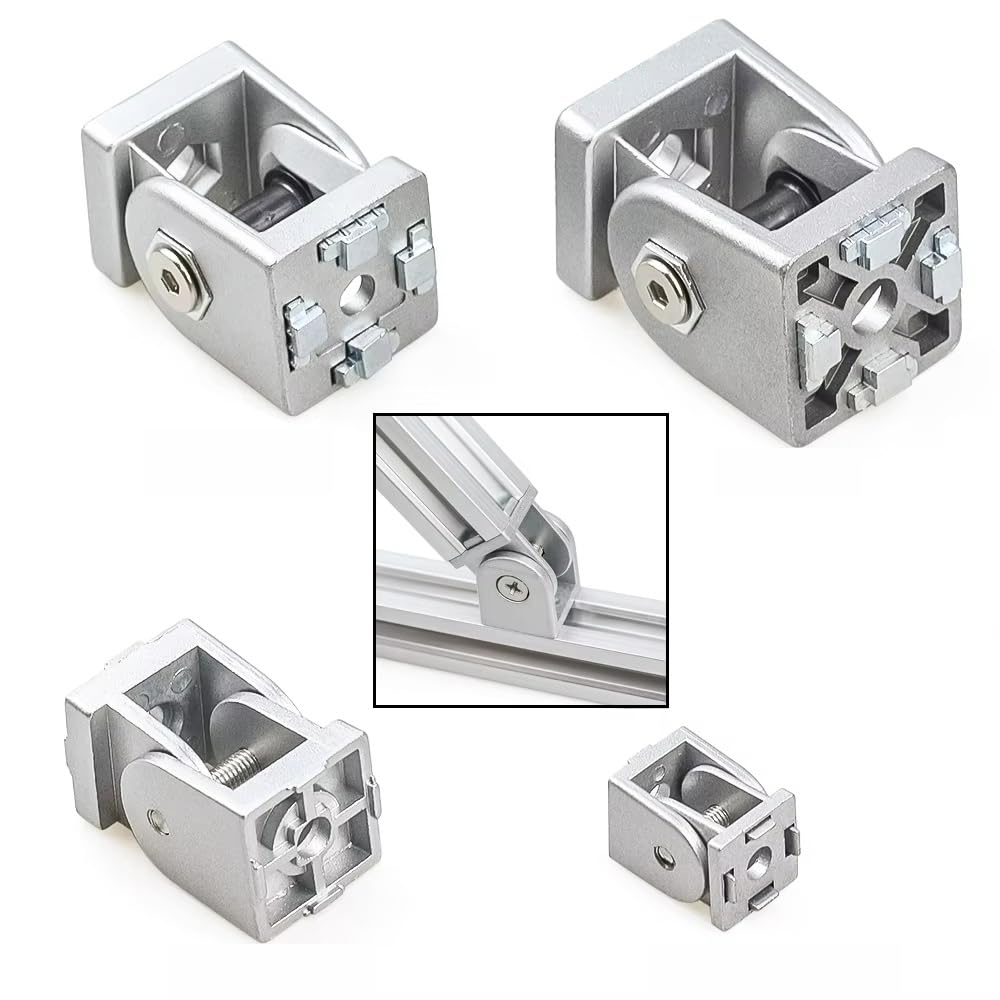 Conector De Ángulo Recto, Bisagra Flexible, Junta Pivotante, Accesorios De Aluminio For Perfiles De Aluminio 2020, 3030, 4040 Y 4545 (2/4 Piezas)(2020 (4pcs))