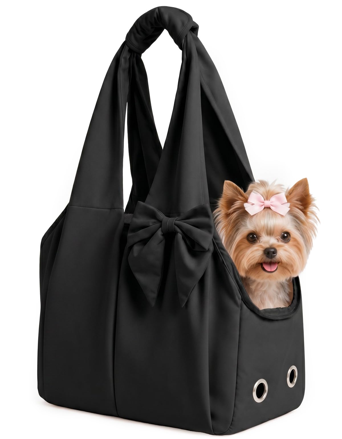 Photo 1 of Dog Purse Carrier for Small Dogs, Soft-Sided Dog Bag Carrier with 4 Large Pockets, No Collapse, Lightweight, Smart Zipper Lock, Comfortable Puppy Cats Rabbit Carrier for Travel, Outdoor(Black)