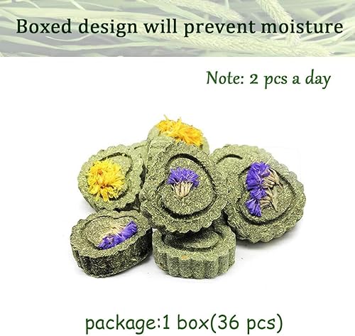 Miniatura 3 de 36 juguetes masticables de conejo, heno natural de Timothy hecho a mano, pasteles molares para conejito, chinchilla, cobaya, conejo enano, mejora