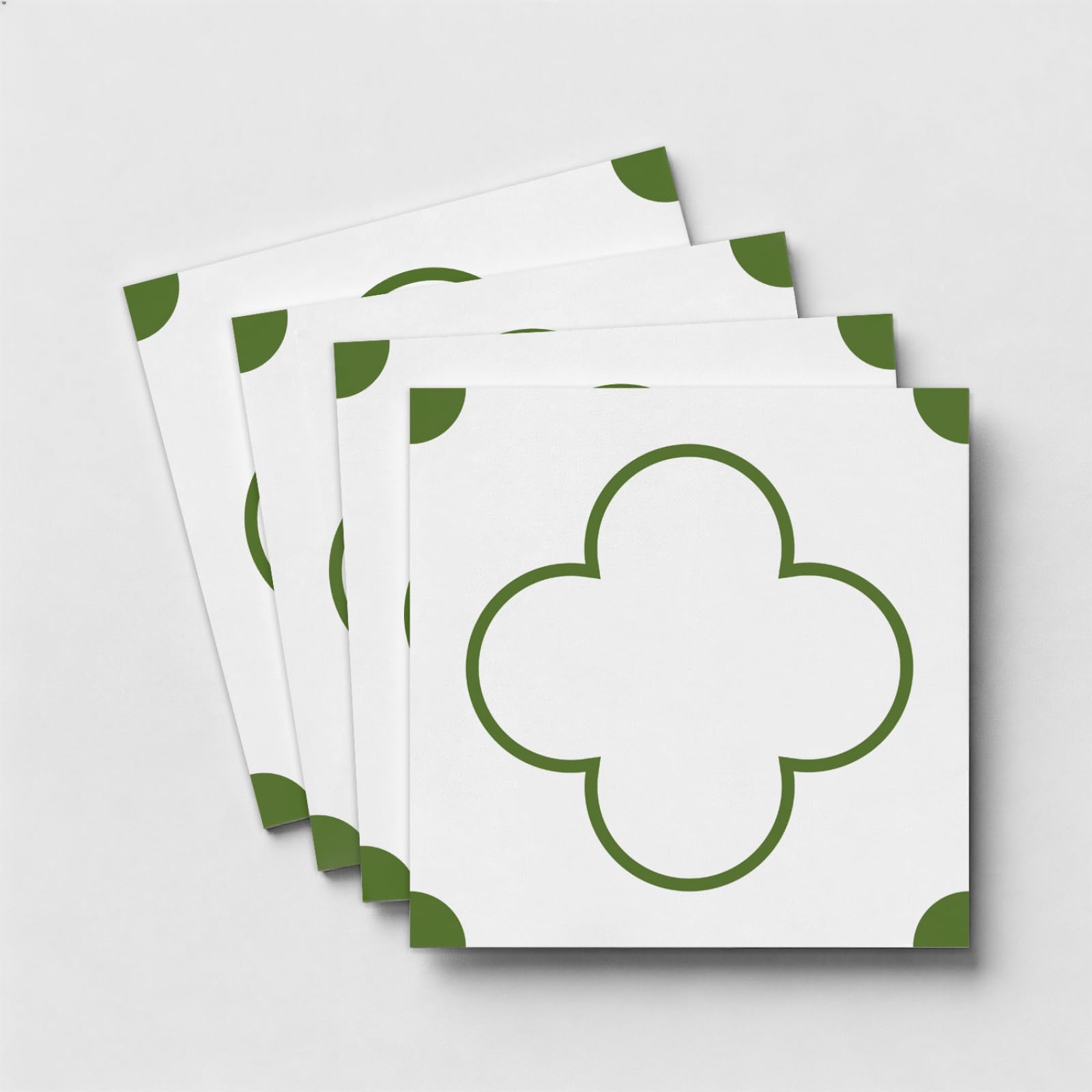 LMYSXAOZ Stick on Kitchen Tiles Green Pattern Self Adhesive Wall PVC for Fireplace Surround Furniture Decoration Backsplash Bathroom Tile Stickers Waterproof