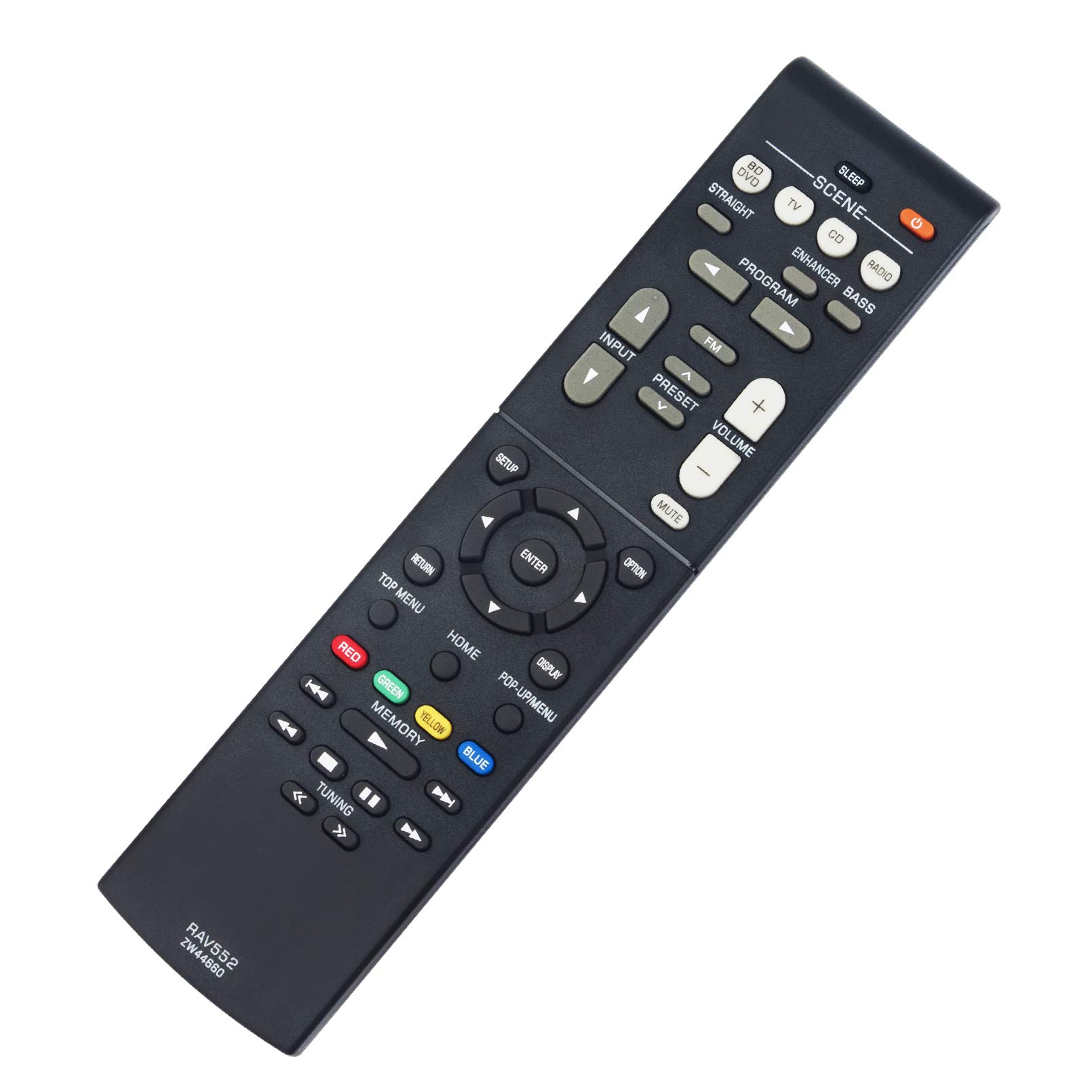 AULCMEET RAV552 ZW44660 Replaced Remote Control Work for Yamaha AV Receiver HTR-3072 HTR-4068 TSR-5790 TSR-5790BL RX-V579 RX-V381 RX-V479 HTR-2071 RX-V283 RX-V383 RX-V385 HTR-3068 HTR-3069 HTR-3071 - Image 2