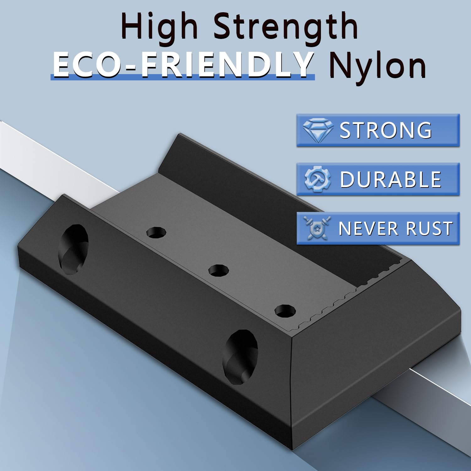 20pcs Deck Railing Bracket Connectors, 2x4 (1.5"x3.5") Brackets for Railing Wood Lumber Post, Sturdy Nylon Deck Rail Brackets with 140pcs Screws for Wooden Stair Fence Railings Handrail DC02