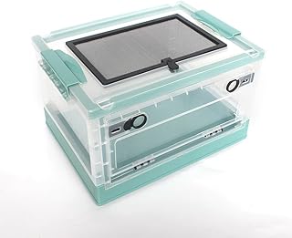 Reptile Terrariums Kit Foldable, Gecko Tank Reptile Cages Enclosure for Lizard Bearded Dragon Chameleon Snake Turtle Frog, Travel Tank Temp Tank for Reptile (Blue(15.6” x 11.6” x 9.4”))