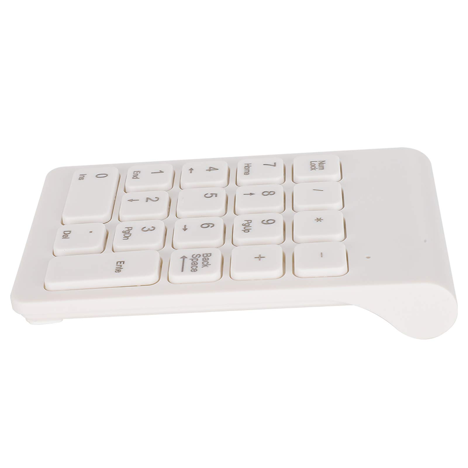 Bezprzewodowa Klawiatura Numeryczna, 18 Klawiszy Przenośna Klawiatura Numeryczna 2,4 GHz, Odbiornik Mini USB do Laptopa, Notebooka, Komputera Stacjonarnego(Biały)