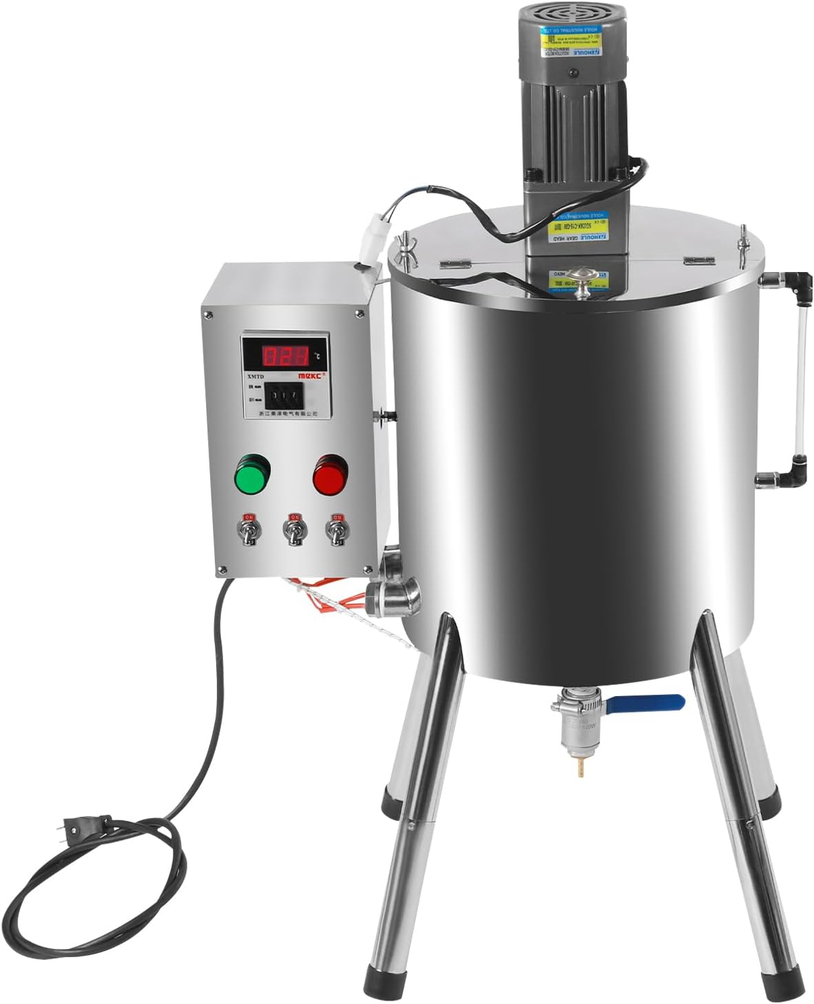 Heating Mixing Filling Machine 30L Stirring Tank Lipstick Paste Filler,36rpm 120W,Adjustable Temperature 0-300℃/32-572℉,for Lipstick, Shoe Polish,Wax Products