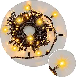 kit 1 ou 3 un Cordão 10m 100 leds(80 Fixo 20 Strobo) Interno Casa Com Conector M/F (1, Led Quente | Strobo Quente - 220v)