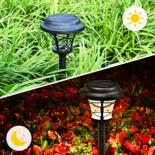 Solpex 6 Pack Solar Pathway Lights, Solar Powered Outdoor Lights, High Lumen Outdoor Solar Lights, Metal & Glass Garden Lights Waterproof For Patio, Yard Lawn And Garden (Warm White) #TOP2
