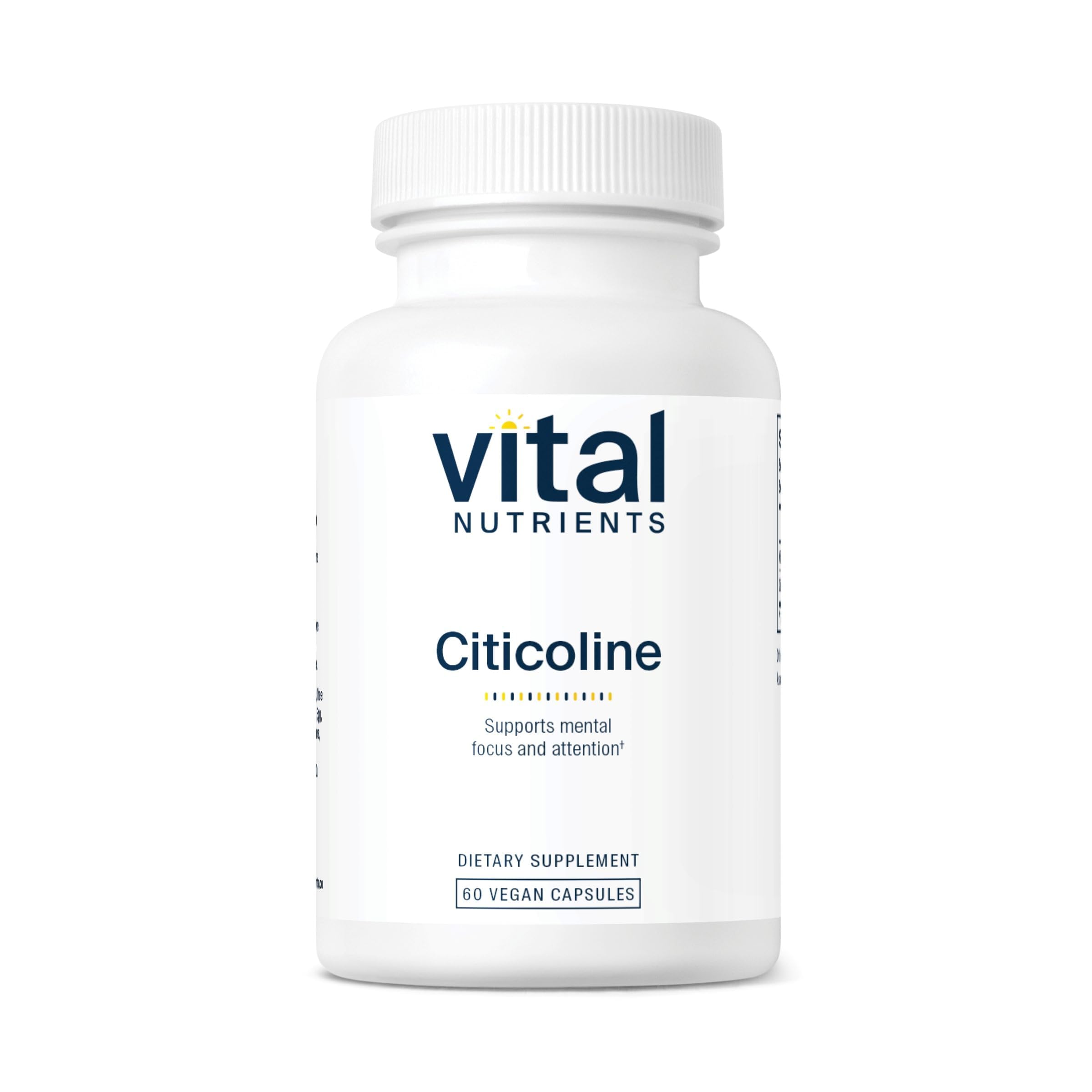 Vital Nutrients - Citicoline - Mental Focus and Attention - 60 Vegetarian Capsules per Bottle - 250 mg