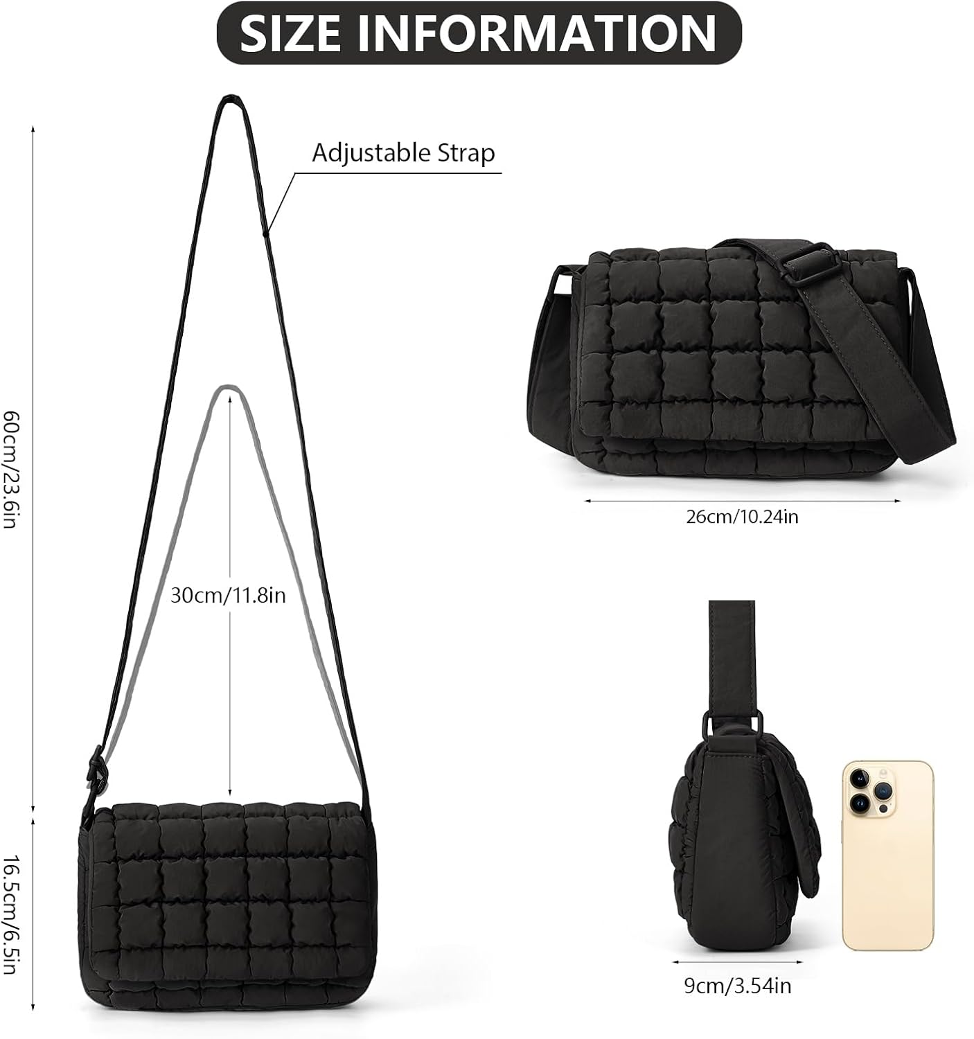 Quilted Crossbody Bag Puffer Purse for Women Lightweight Puffy Shoulder Bag Nylon Crossbody Purse - Image 5