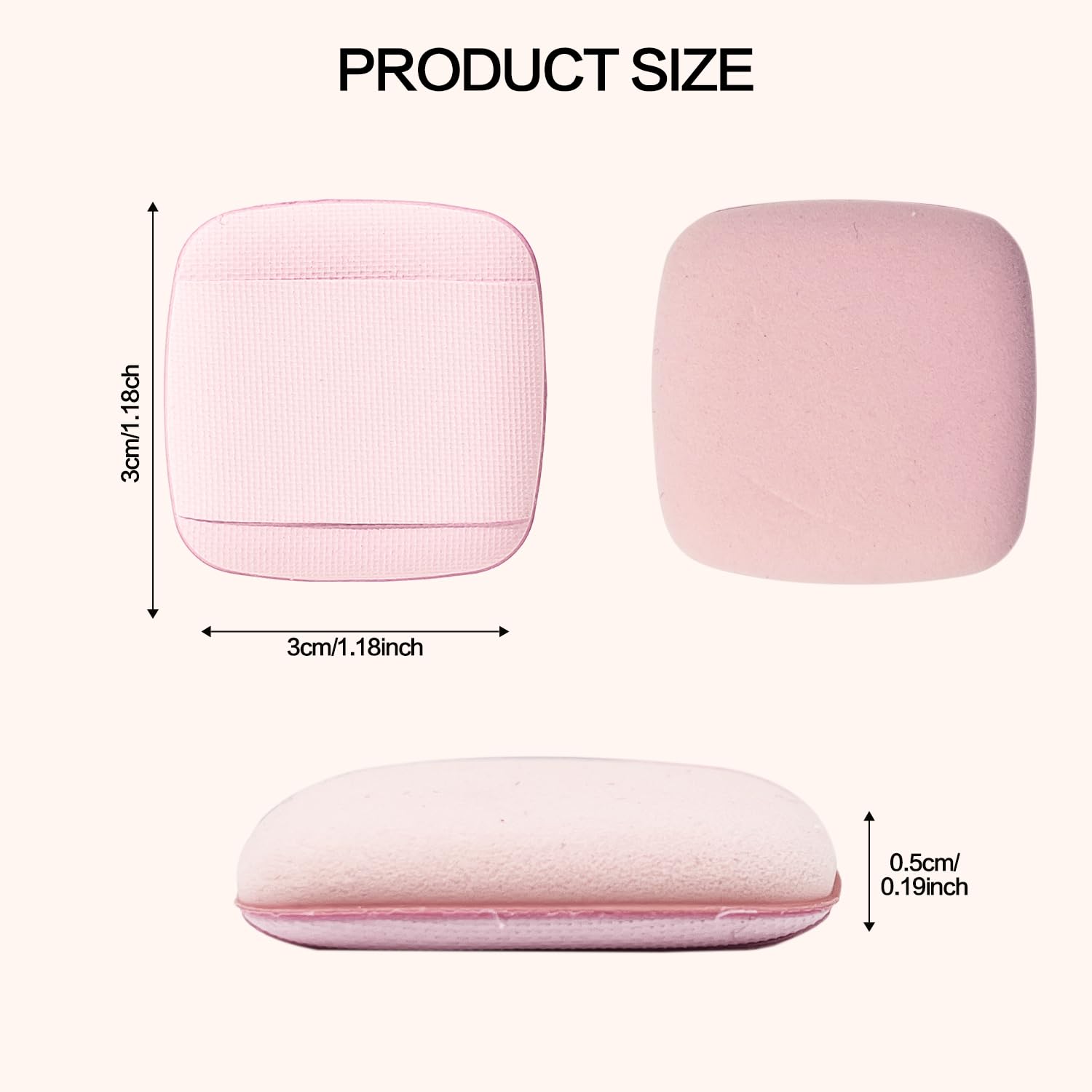 12pcs Square Mini Powder Puffs, Finger Powder Puff with Carrying Case, Wet & Dry Makeup Puff for Foundation Concealer Cosmetics, Makeup Sponge for Women - Square