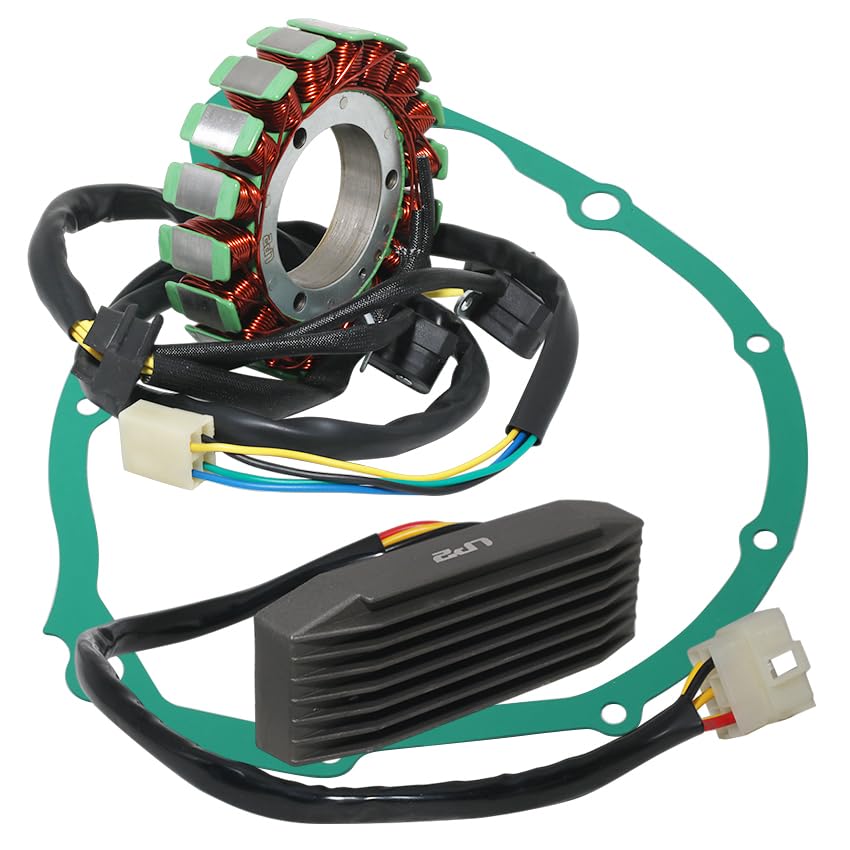 Stator Coil Rectifier Gasket Set Compatible with for Suzuki VS1400 Boulevard S83 2005-2009, for Suzuki VS1400 Intruder 1400 1996-2004, Stator OEM: 32101-38B00 / 32101-38B02, Rectifier 32800-12E01