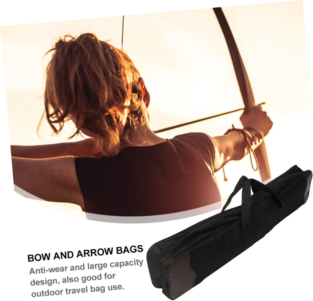 VANZACK Portable Split Bow Package Straight Pull Bow Case for Outdoor Hunting Training and Adventure Multifunctional Arrow Storage Bag Black
