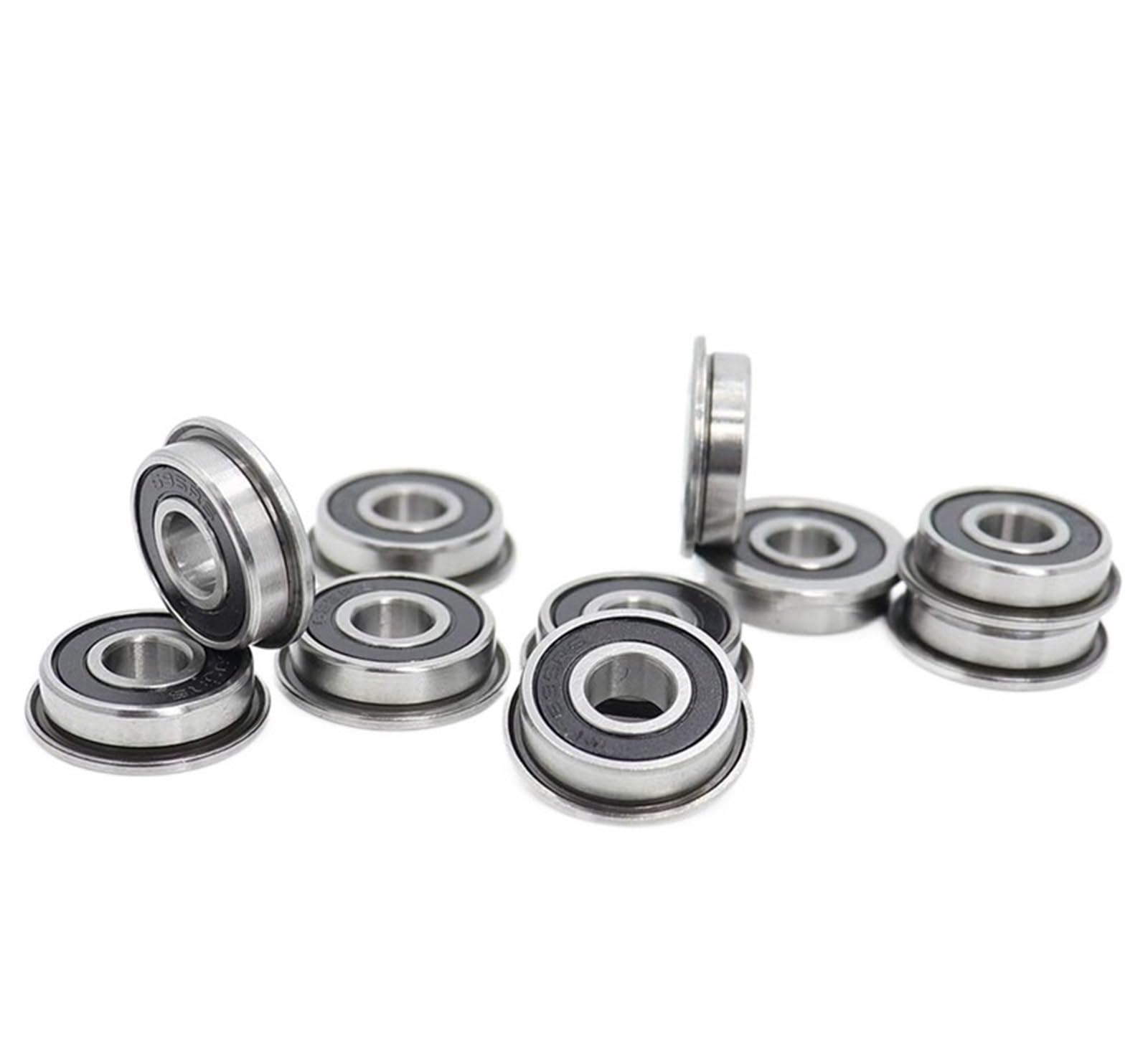 HYUJNAFZR Bimetal Seal Shield Micro deep Groove Bearing 10pcs F695-2RS 5X13x4mm Flanged Miniature Deep Groove Ball Bearings 3D Printer