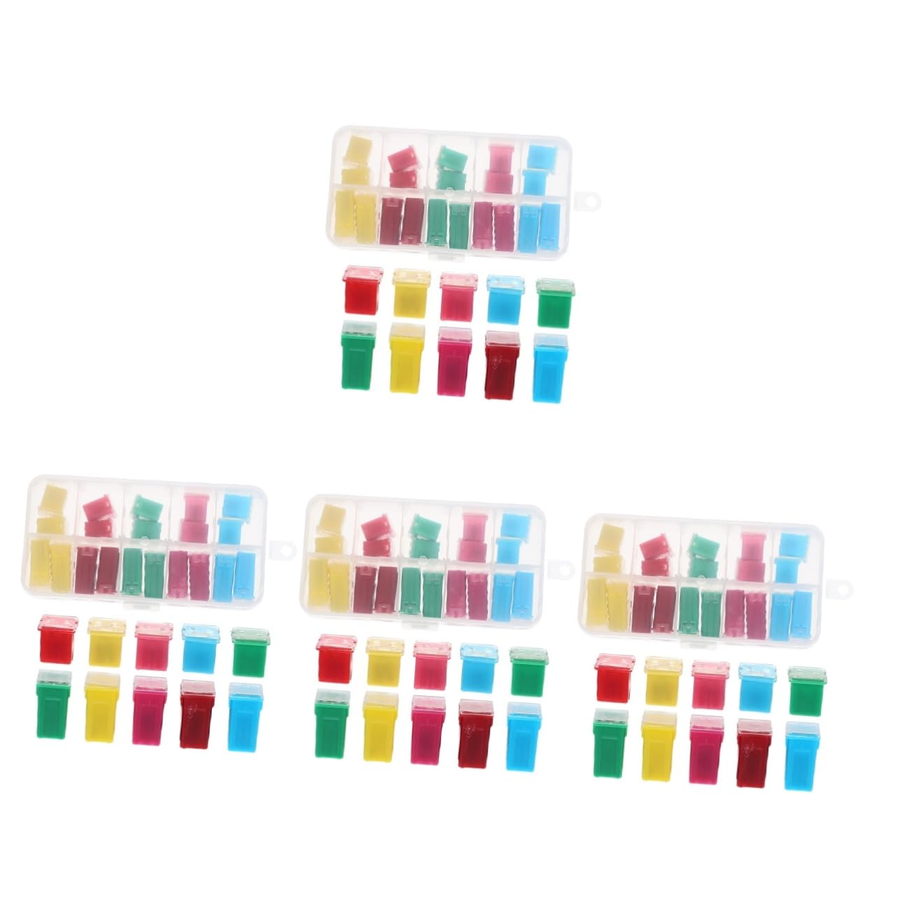 SOLUSTRE 80pièces Kit De Fusibles Automobiles Avec Boîte Plastique Assortiment De Sécurité Pour Voitures Et