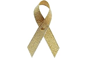 Exclusive USA 250 Childhood Cancer Gold Tinsel Fabric Ribbons