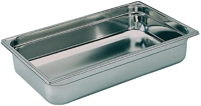 Bourgeat Stainless Steel Full Size Gastronorm Pan 90mm 1/1 full size. 65mm deep. 9 litre capacity.