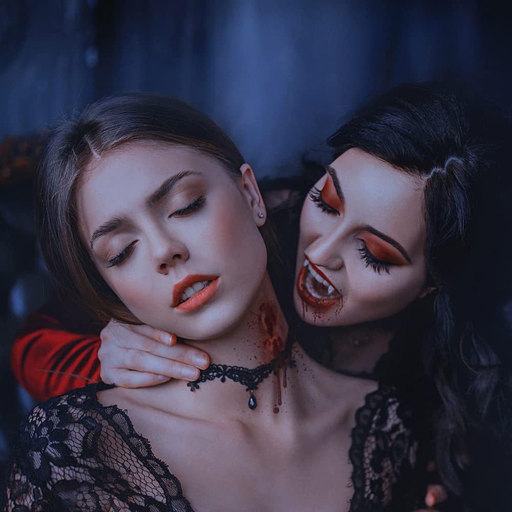 2 Paar Vampirzähne Halloween - Einziehbare Dracula Zähne Für Cosplay & Party