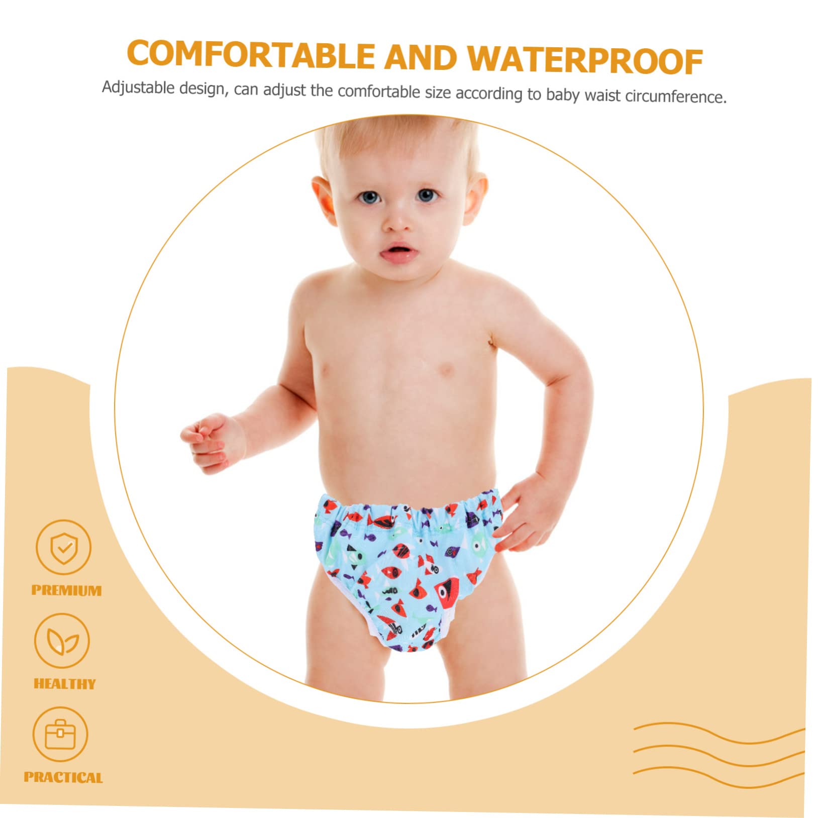 2piezas Pañal De Natación Reutilizable Para Bebés Lavable y Transpirable Para De Natación Diseño De