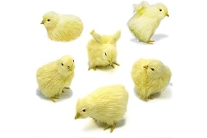 6-Piece Lifelike Yellow Furry Baby Chicks Photo Prop Bundle