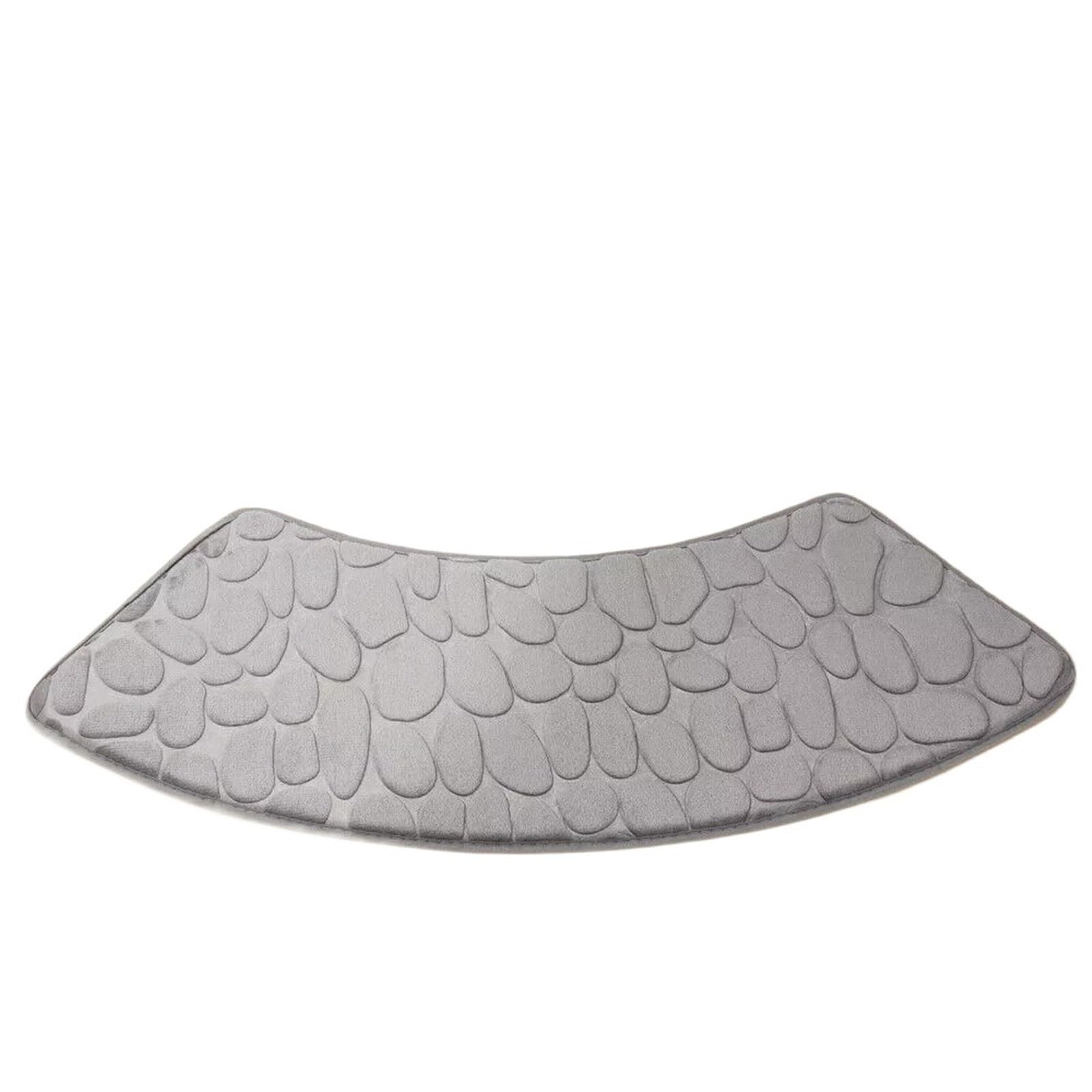 Curved Shower Mat Curved Shower Mat Carpet Bath Non-slip Absorbent Floor Toilet(Grey)