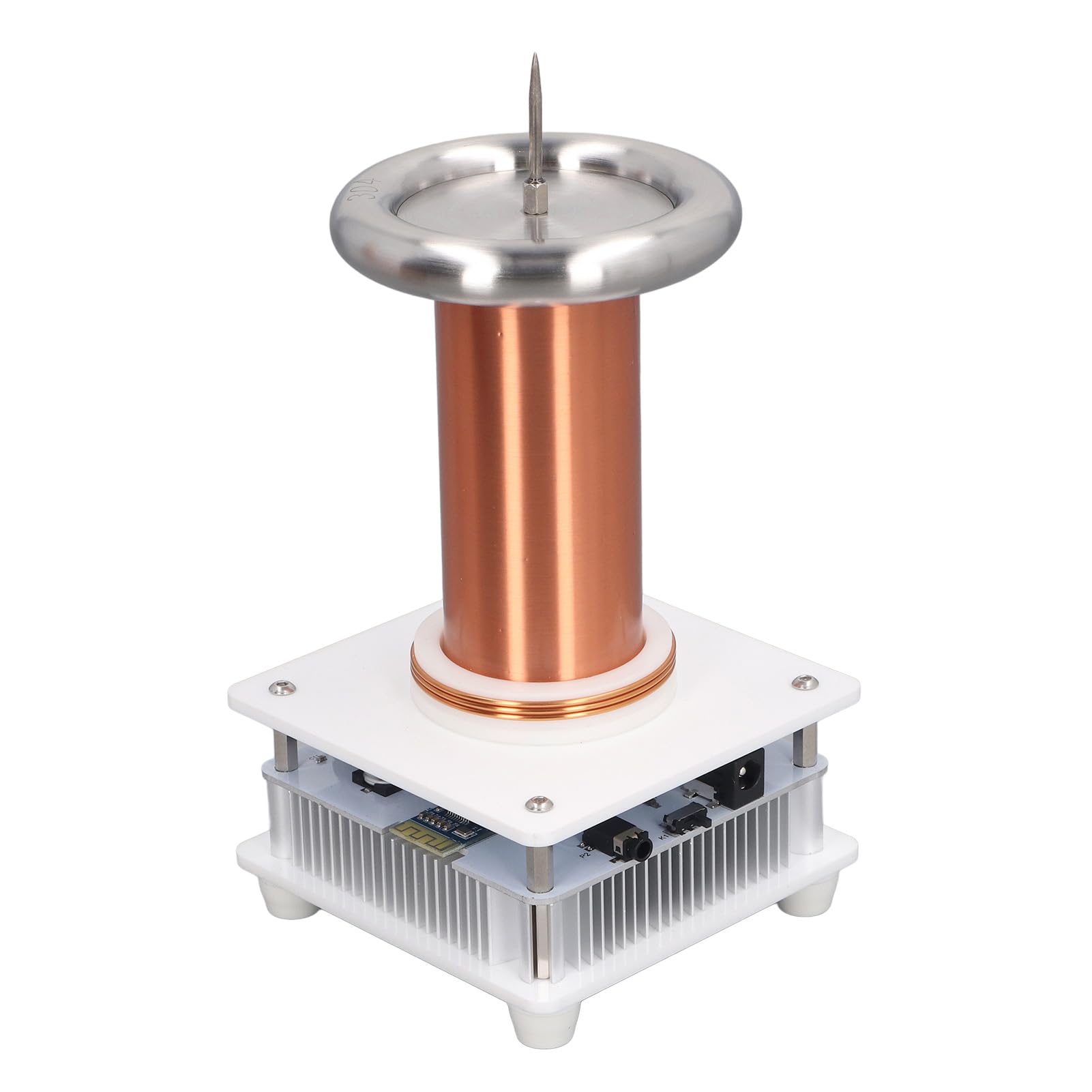 con Placa de Circuito de Alta Potencia de Bobina Secundaria de generador de - Modelo de Experimento de transmisión inalámbrica de Bobina de música Bluetooth y Altavoz de Plasma
