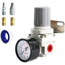 RIH 1/4" NPT Air Pressure Regulator - Air Regulator for Compressor,air regulator with gauge 0-150 PSI,AR2000-02