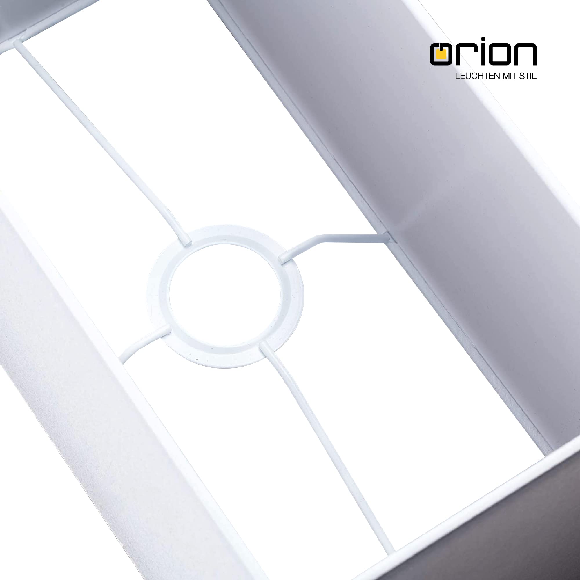 ORION LIGHTSTYLE Paralume in tessuto per presa E27 paralume rettangolare di ricambio per lampada da terra, lampada da tavolo, bianco (32x16x18cm)