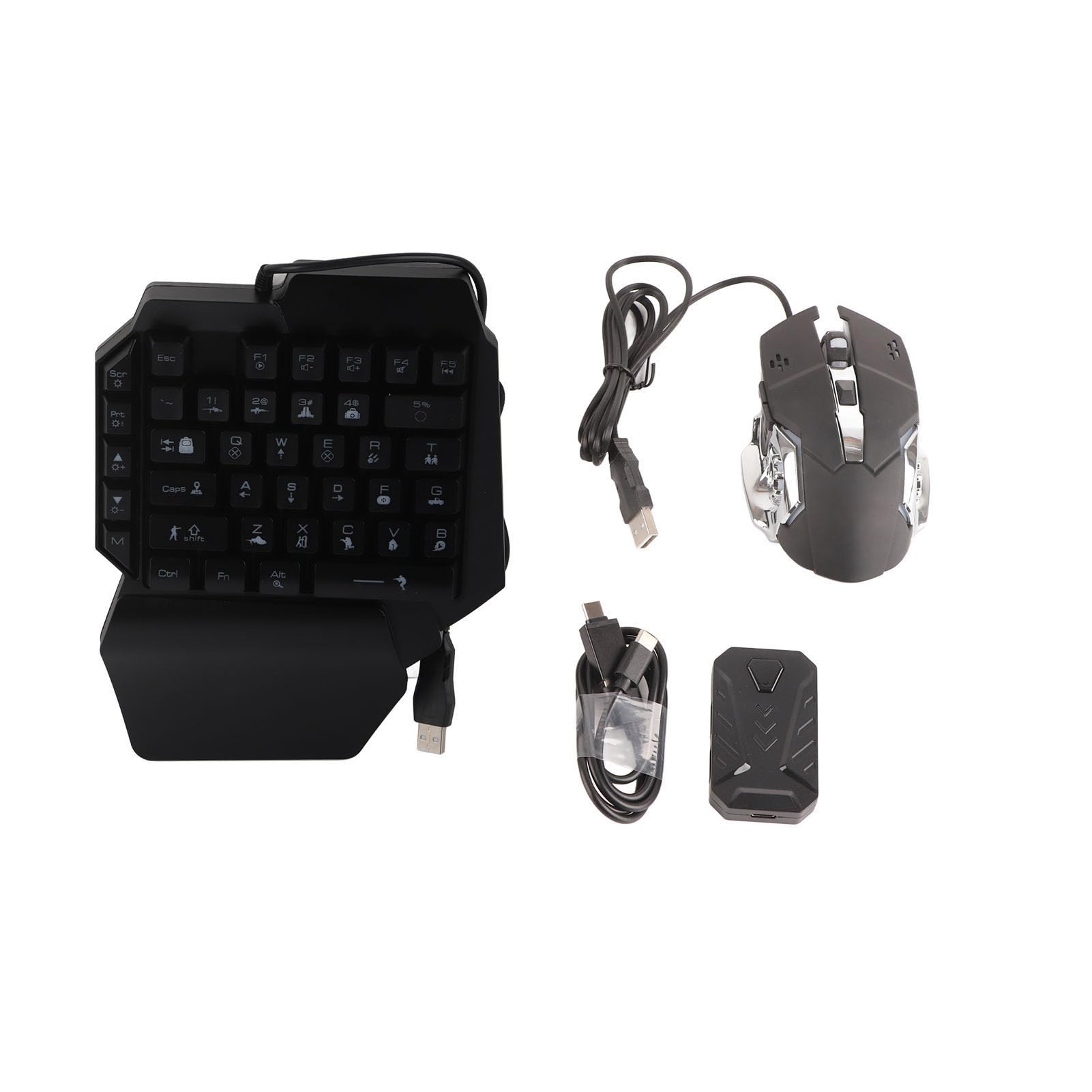 Mini Gaming Mouse e Tastiera Mezza Mano Gaming Keyboard MUS Combo USB LED LED Sfondo Mouse e con Convertitore per Xboxone